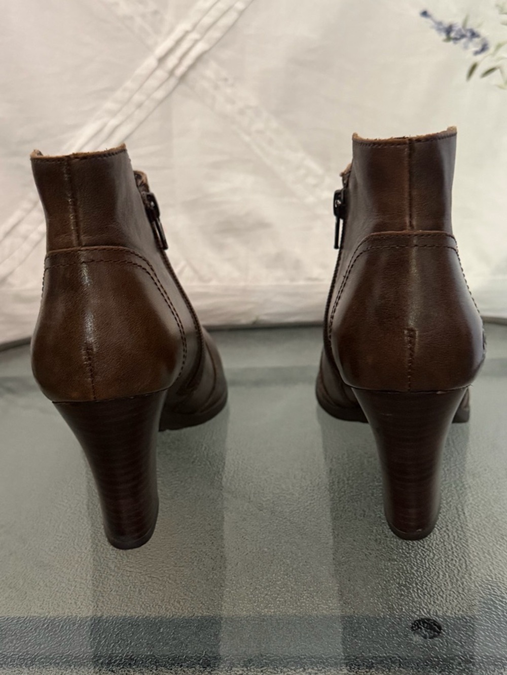 Born Dark Brown Leather Booties - Picture 3 of 5